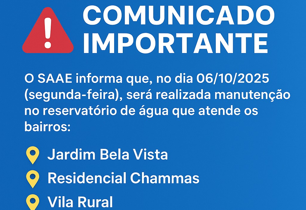 COMUNICADO IMPORTANTE - MANUTENÇÃO